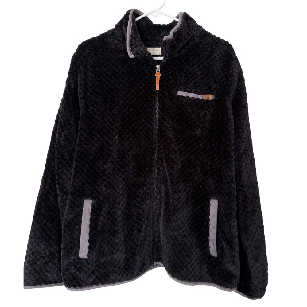 Simply Southern Collection Womens XL Black Full Zip Fleece Jacket Textured Soft